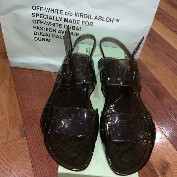 off white jelly shoes